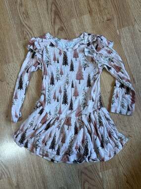 Dream Jamms Blushing Fir You Bamboo Viscose Long Sleeve Ruffle Bodysuit Dress 18